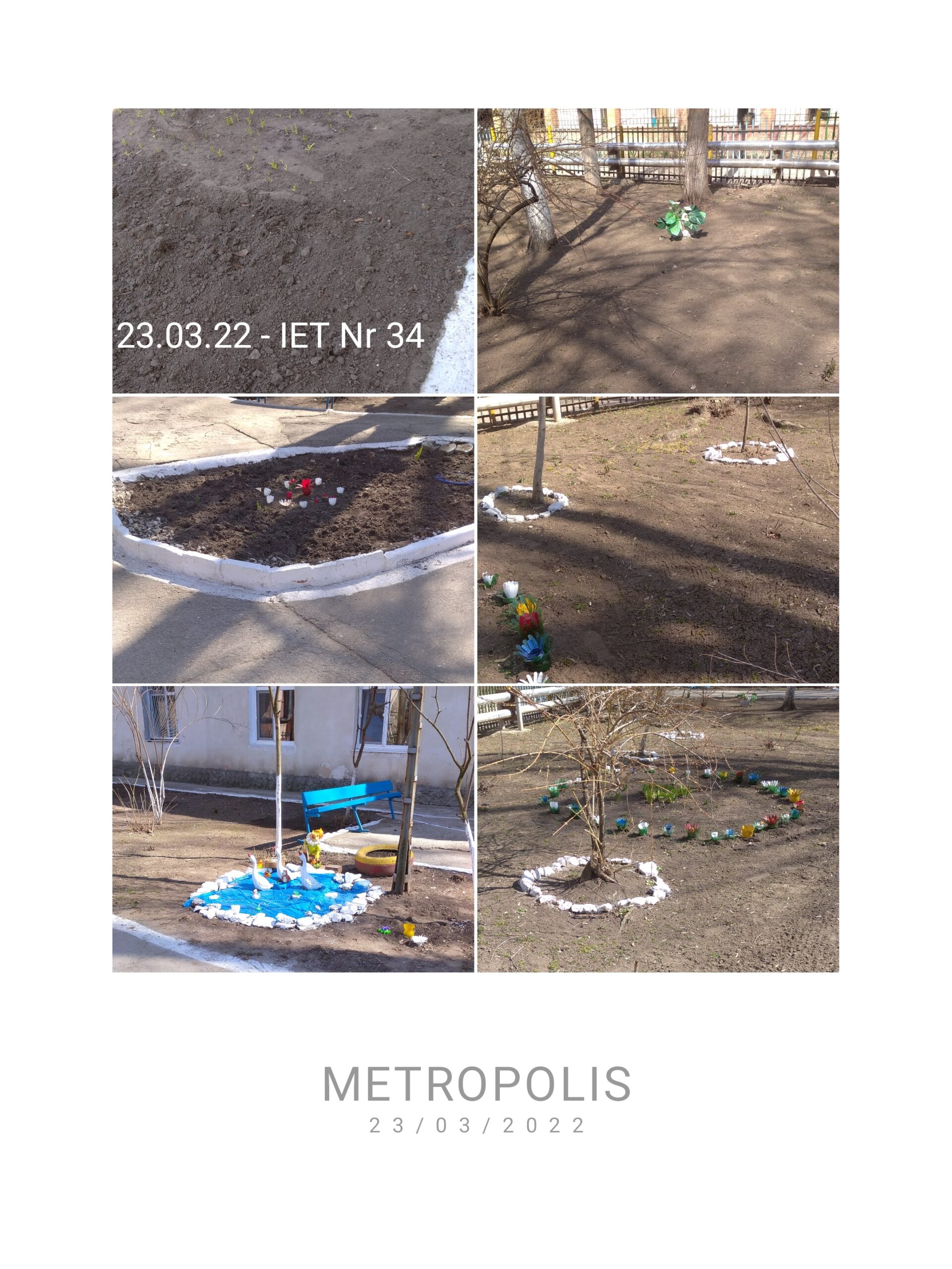 Acțiuni de salubrizare și amenajare a teritoriului instituției cât și cel adiacent